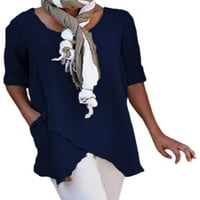 Grianlook Ženska majica Pola rukava Ljetni vrhovi Solid Boja T Majica Dame Fashion Tunic Bluza Vintage