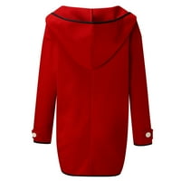 Entyinea ženska povremena vjetrootporna jakna dvostruka kaput s remen sa remenom crvenim s