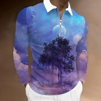 CLlios muns polo majice s dugim rukavima Redovni fit vrhovi Grafički modni golf majice Ležerne prilike odvojite košulju košulja
