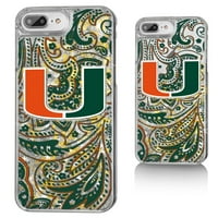 Miami Hurricanes iPhone Glitter Paisley Design futrola