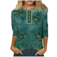 Daqian ženske košulje Ženska modna tiskana labava majica rukava bluza okrugli vrat casual vrhovi ženske