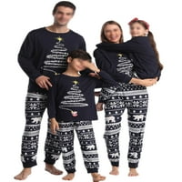 Rejlun Ženske muškarce Djeca koja odgovaraju obiteljskim pidžamima Set elastične noćne odjeće za noćenje i hlače Spavaće odjeće Xmas PJS PJ setovi meki božićni tamno plavo dijete 8