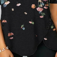 Ženska ljetna cvjetna tunika na vrhu majica kratkih rukava kratkih rukava