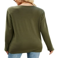 Prednjeg swalk-a Plain Solid Color Majica dugih rukava labava bluza TUNIC Ladies Osnovni rad Majica