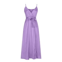 Haljine za majice za ženske haljine za sunčanje V-izrez bez rukava purple s