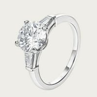 1. CTS Okrugli rez i konusni oblik bočne kamenje Moissite Diamond zaručni prsten, čvrsti zlatni mladenkini