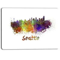 Art DesimanArt - Seattle Skyline - Cityscape Platno Artwork Ispis u. Visok. Visok