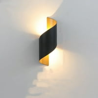 Toyella moderna jednostavna vanjska LED vodootporna zidna svjetiljka Black Gold B neutralna svjetlost