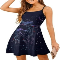 Strijelca Zodijac Constellation Ženske ljetne haljine Ležerne prilike bez rukava za špagete bez rukava