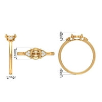 Okrugli oblik Etiopljani Opal Solitaire Prsten sa dijamantom za žene, srebrna srebra, SAD 7.50
