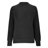 Zunfeo džemperi za žene - čvrste turtleneck pad ramena dugih rukava pulover laterna rukava jednostavan