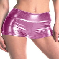 HAITE HONGE COLL COLOR SOCT kratke vruće hlače Seksi kožna dna praznična elastična struka sjajna ljetna