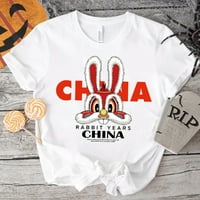 Dječji dječaci Dječji djeca Kineska godina zečje kineske novogodišnje pisma Ispisuje slatku vrh majicu