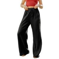 Ženske teretne pantalone sa džepovima Business Casual Haljine hlače za žene Ženske ležerne lagane vučne