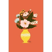 Annie Bailey Art Crna moderna uokvirena muzej Art Print pod nazivom - Sretno cvijeće
