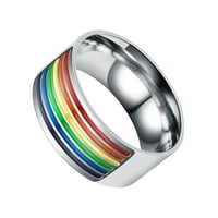 Homemaxs Novi nehrđajući čelik LGBT prsten rotirajuća duga zastava Anillos gejevi lezbijski nakit Rainbow