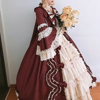 Sendresses for Women Modne žene Vintage Gothic Court Square Callar Patchwork Bow haljine s