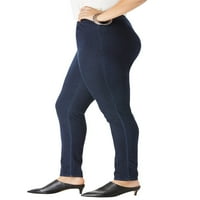 Roamans Women's Plus veličine Skinny-noga za noge Stretch Jean Elastic struk jegging