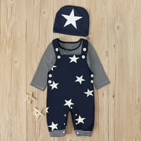 Sdjma Toddler Boy Star Print uzorak dugih rukava Kombinezona za odjeću Trodijelni sute