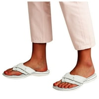 Ženske papuče Žene Ležerne prilike Rusične boje Flip Flops Flats Comform Flip-Flop Sandale cipele za žene Umjetna koža Bijela 38