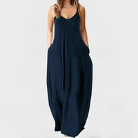 Ženske casual maxi haljine Ljeto seksi pruga bez rukava plus veličina Sundress Solid labav dugačak dugački