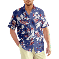 4. jula muška havajska majica, jula Četvrti prednji gumbi za prsa na Havajski košulja