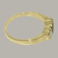 Britanci napravio 10k žuto zlato prirodni London Blue Topaz & Opal Ženski zaručni prsten - Opcije veličine