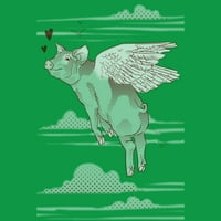 Leteća svinjska muški Kelly Green Graphic Tee - Dizajn ljudi XL