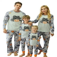 Podudaranje porodice Halloween Pijamas Set bundeve Print za odmor za spavanje za spavanje za spavanje