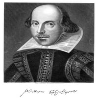 William Shakespeare n. Engleski dramatičar i pjesnik. Graviranje linije, 18. vek. Poster Print by
