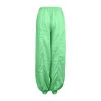 Pgeraug široke pantalone za noge za žene plus veličine Solid Colore Loose Harem joga pantalone hlače za žene zelene s