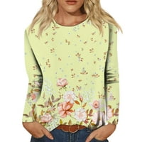 Novi dolasci majice s dugim rukavima za žene čišćenje casual pulover Ženske vrhove cvjetne posade izrez