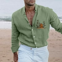 Fragarn muške posteljine Henley majica s dugim rukavima Ležerne prilike na hipi Cotton Beach T majice