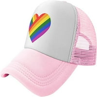 Ponos mjesec Rainbow Gay Trucker Hat Black Baseball Caps za muškarce Žene, podesivi mrežni šešir na