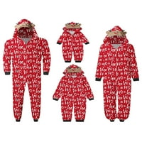 Amiliee Family Božićni PJS Podešavanje kompleta Kompuzina sa kapuljačom pidžama za Xmas Swoolewear