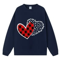 Žene Slatka grafička dukserija za Valentinovo Ležerne prilike pulover sa okruglim vratom Lagane majice