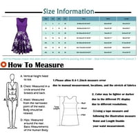 Ljetne haljine za ženske tiskane boje bez rukava, datumi s srednjim dijelom, datum V-izrez Purple XXXL