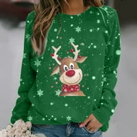 Ženske božićne majice Reindeer Snowflake Graphic Tunic Majica Slatki Junior Odmor za odmor Plus Plus