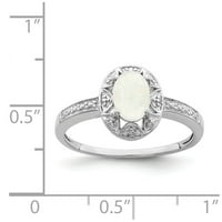 Čvrsti srebrni dijamant i stvorene veličine prstena od Opal angažmana