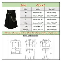 Iopqo casual pantalone za muškarce Muške modne škotske stil patentne patentne suknje od pune boje crna