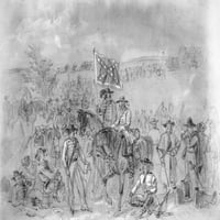 Građanski rat: antietam, 1862. Nantietam kampanja. 1st Virginia konjica na zaustavljanju. Crtanje olovke,