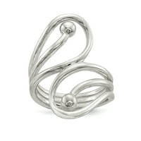 Sterling Silver Swirl Band Ring Veličina 7. Fini nakit za žene poklone za nju