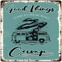 Vintage Metal Funny Camping Tin znak-Life je bolji od vatrenog trijema na otvorenom popločani kućna