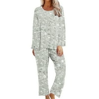 Dvije odijelo Top setovi Trendi Lounge Pijamas Set Print Short rukav za spavanje pantalone za spavanje