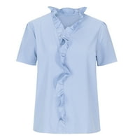 Kratki rukav V-izrez V-izrez Ljetna tunika Odmamčna majica Casual Elegantne Dressy Women T-majice Labavi