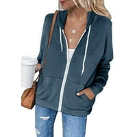 Ženska puna zip hoodie odora modna ženska casual kapuljača s tankim zatvaračem