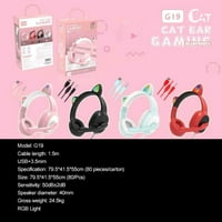 Gaming slušalice, slatke slušalice u obliku uha uha sa MIC-om, stereo surround zvučne slušalice kompatibilne