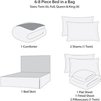 Kraljica Komforper set sav sezonski krevet u vrećici za spavaću sobu mekane posteljine sa reverzibilnim komfornom ravnim listovima ugrađenim listovima krevetista jastučnice jastučni jastuk (r