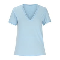 Zodggu Basics Majice za žene Akcije čipke kratkih rukava ženske vrhove čvrsta bluza Ljetna moda seksi