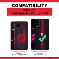 Capsule Case kompatibilan sa T-Mobile Revvl V + 5G [Cute Fusion Hybrid Design Heavy Duty Slim Soft Grip Black Case zaštitni poklopac] za T-Mobile Revvl V + 5g